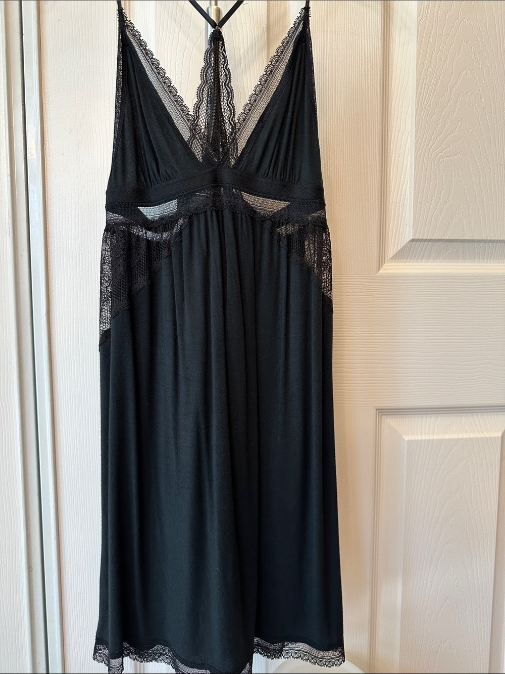 Victoria's Secret Black Lace-Trim Chemise